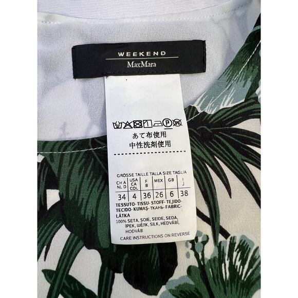 WEEKEND MAX MARA 100% Silk Kimono Sleeve Shirt Blouse Top Neiman Marcus Size 4 - Picture 7 of 10